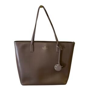 Kate Spade Kearny Street Grecia Tote Bag Star Moon Charm Taupe Leather